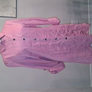 Soft Surrounding Dusty Rose Button Down Collared Long Sleeve Tunic Size Medium